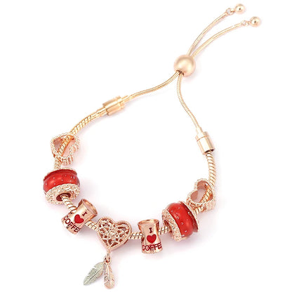 The Crimson Rose Charm Bracelet